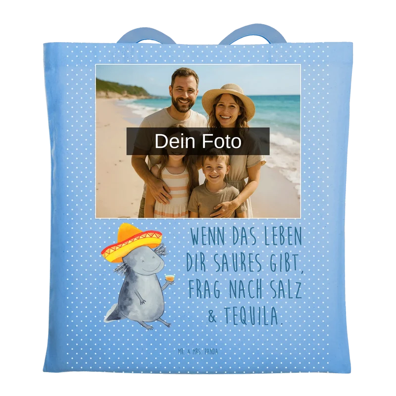 Personalisierte Foto Tragetasche Axolotl Tequila