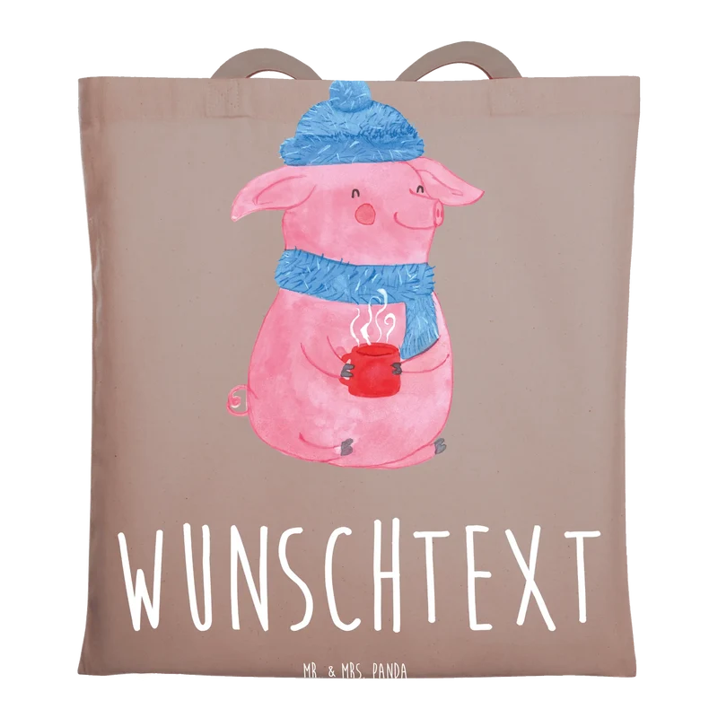 Personalisierte Foto Tragetasche Schwein Glühwein