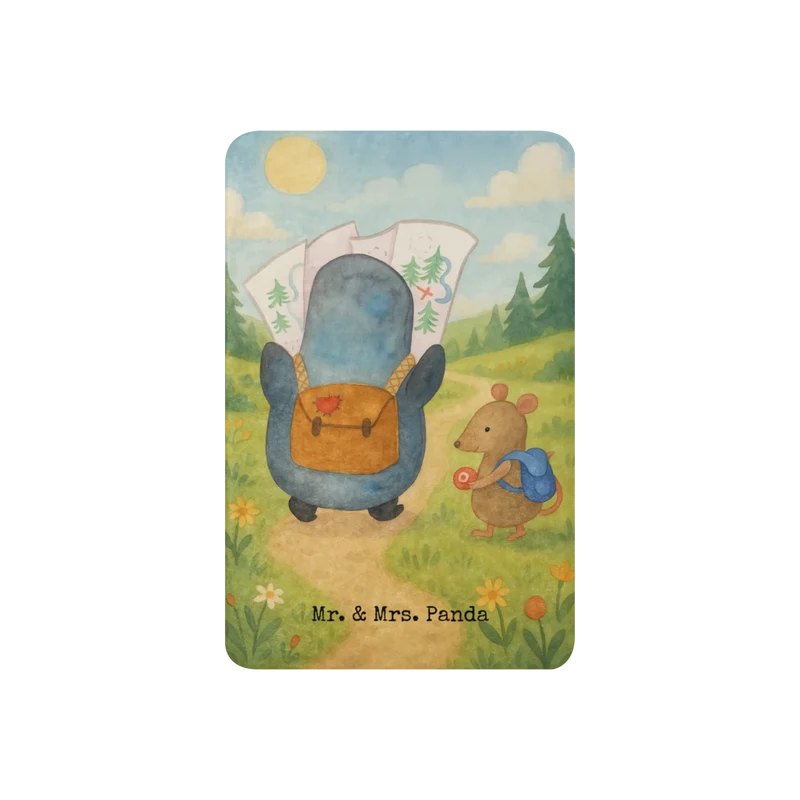 Sherpa Kuscheldecke Pinguin & Maus Wanderer Design