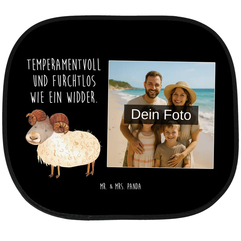 Personalisierbarer Foto Sonnenschutz Auto Sternzeichen Widder