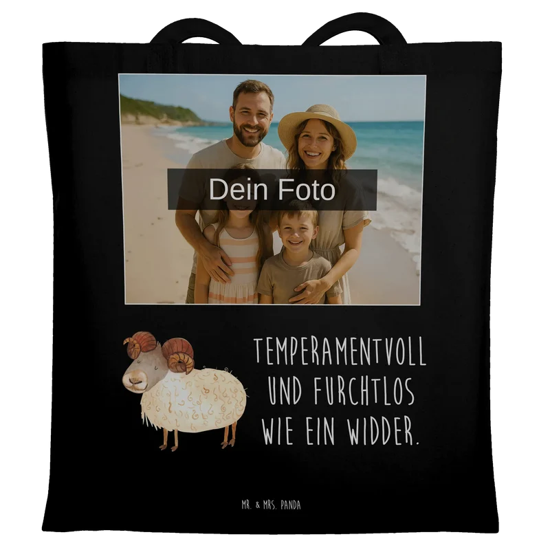 Personalisierte Foto Tragetasche Sternzeichen Widder