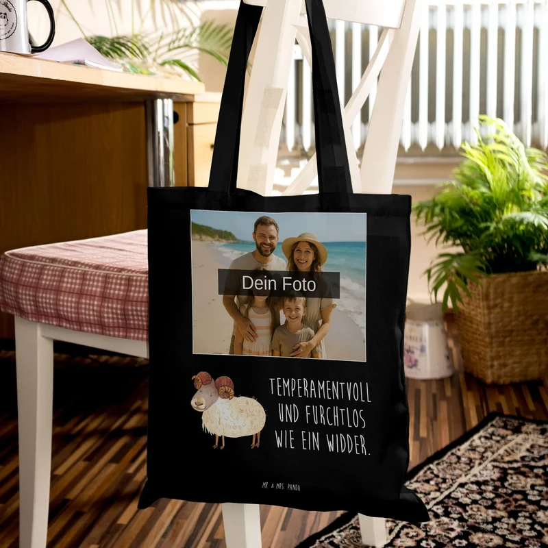 Personalisierte Foto Tragetasche Sternzeichen Widder