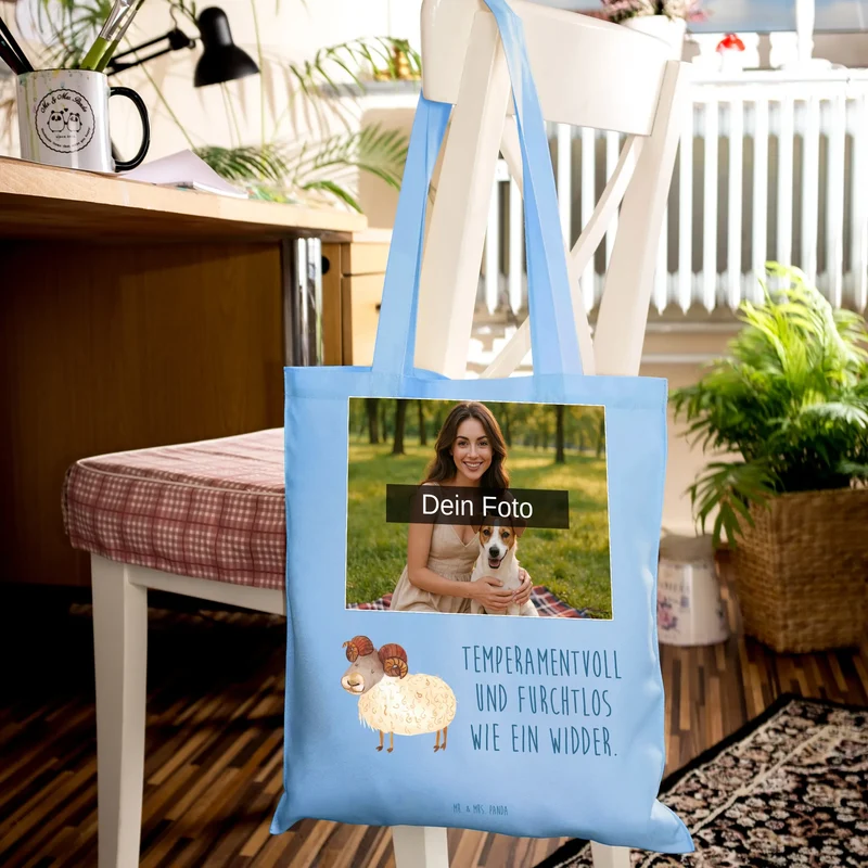 Personalisierte Foto Tragetasche Sternzeichen Widder