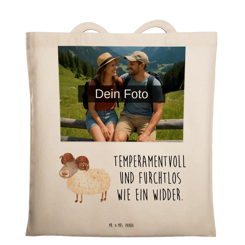 Personalisierte Foto Tragetasche Sternzeichen Widder