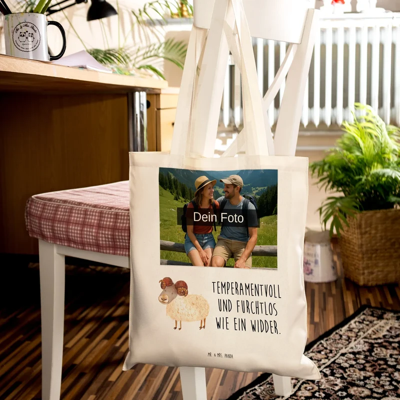 Personalisierte Foto Tragetasche Sternzeichen Widder