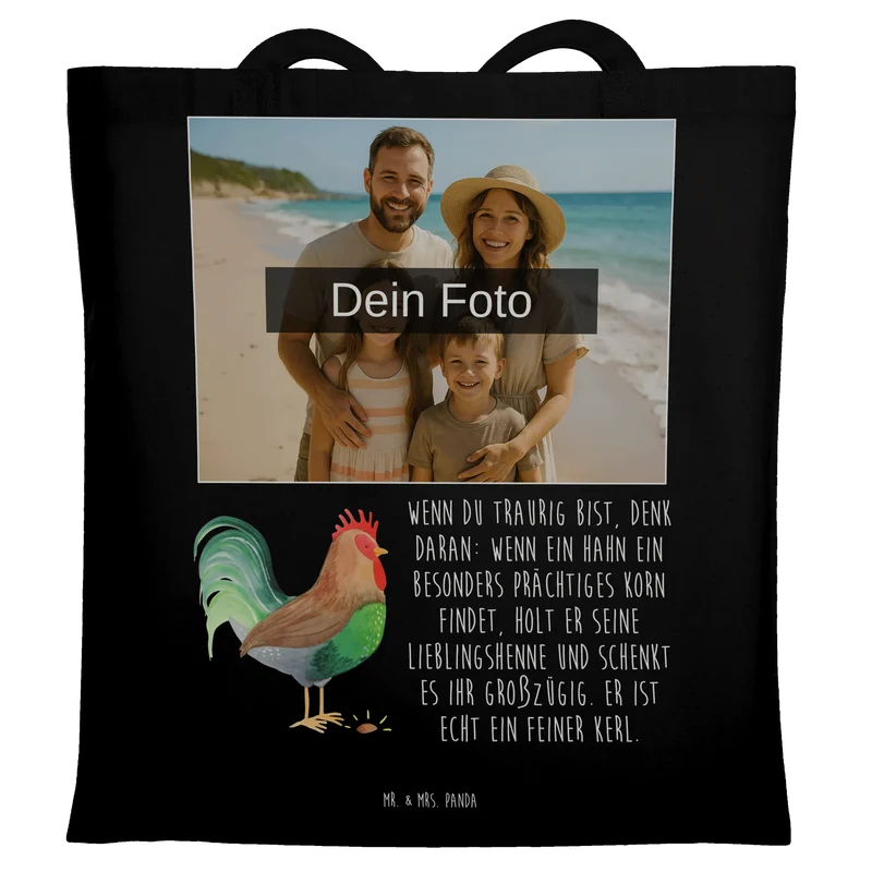 Personalisierte Foto Tragetasche Hahn Korn