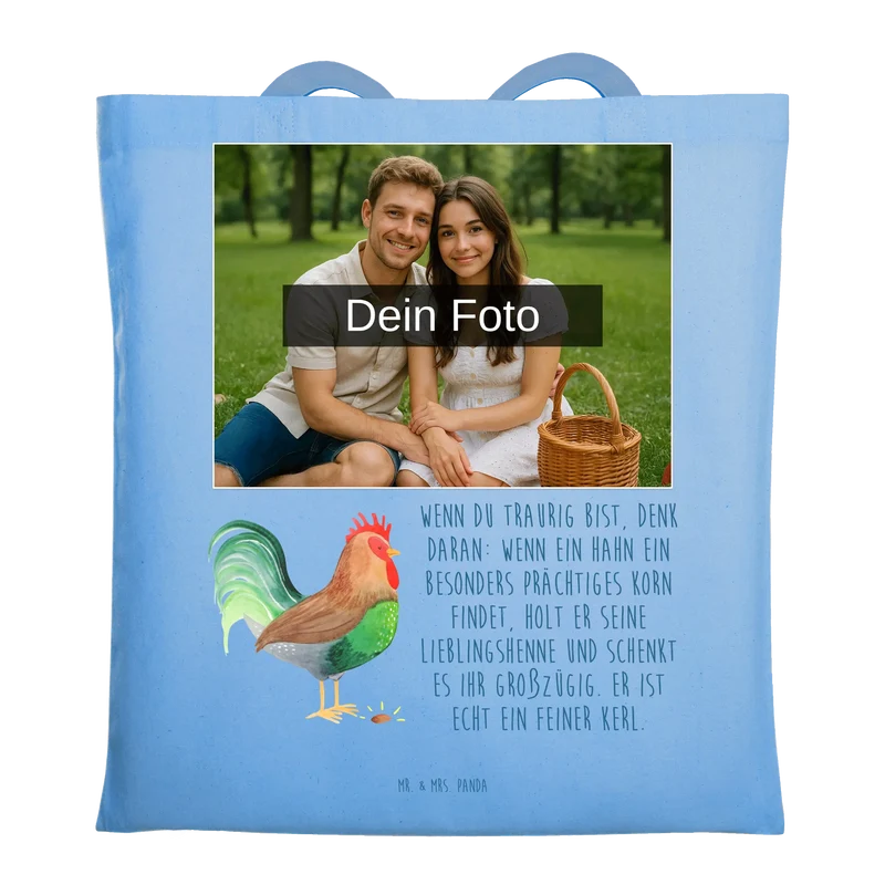 Personalisierte Foto Tragetasche Hahn Korn