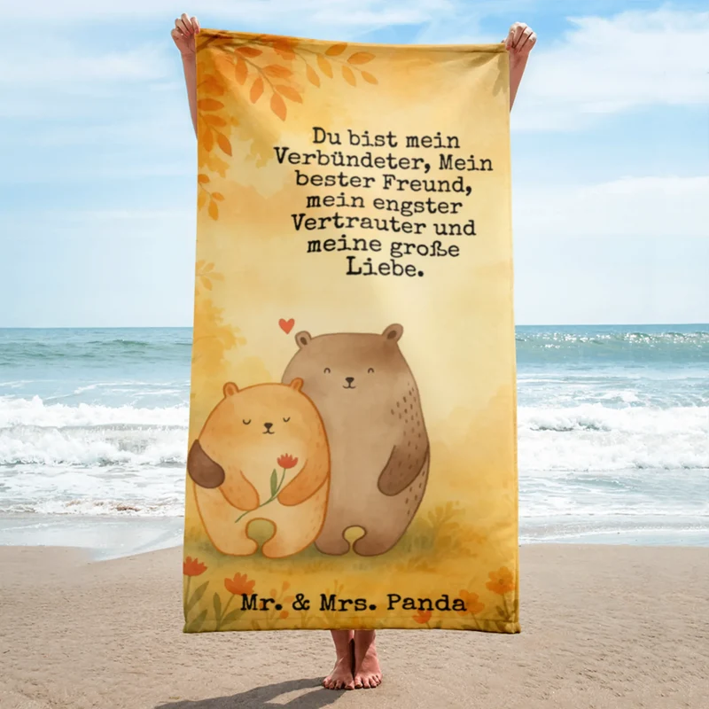XL Badehandtuch Bären Liebe Design
