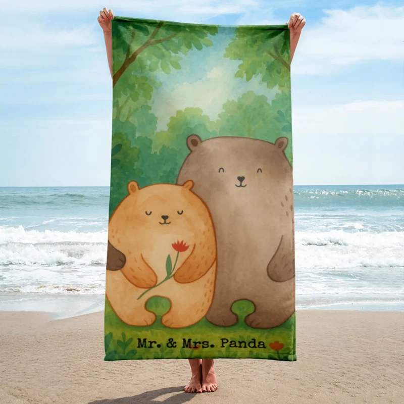 XL Badehandtuch Bären Liebe Design