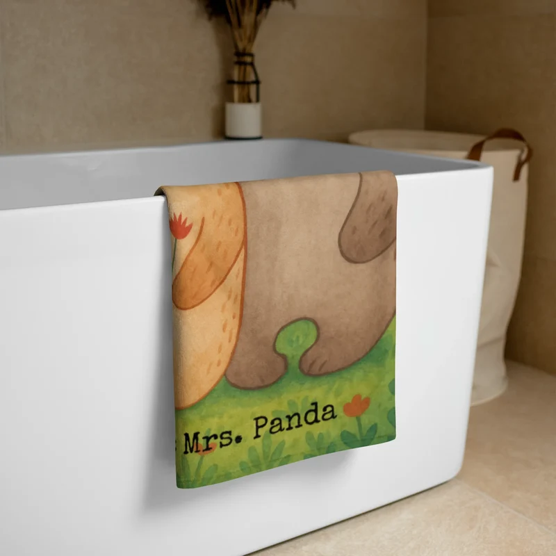 XL Badehandtuch Bären Liebe Design