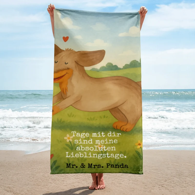 XL Badehandtuch Hund Dackel Design