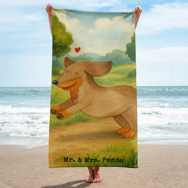 XL Badehandtuch Hund Dackel Design