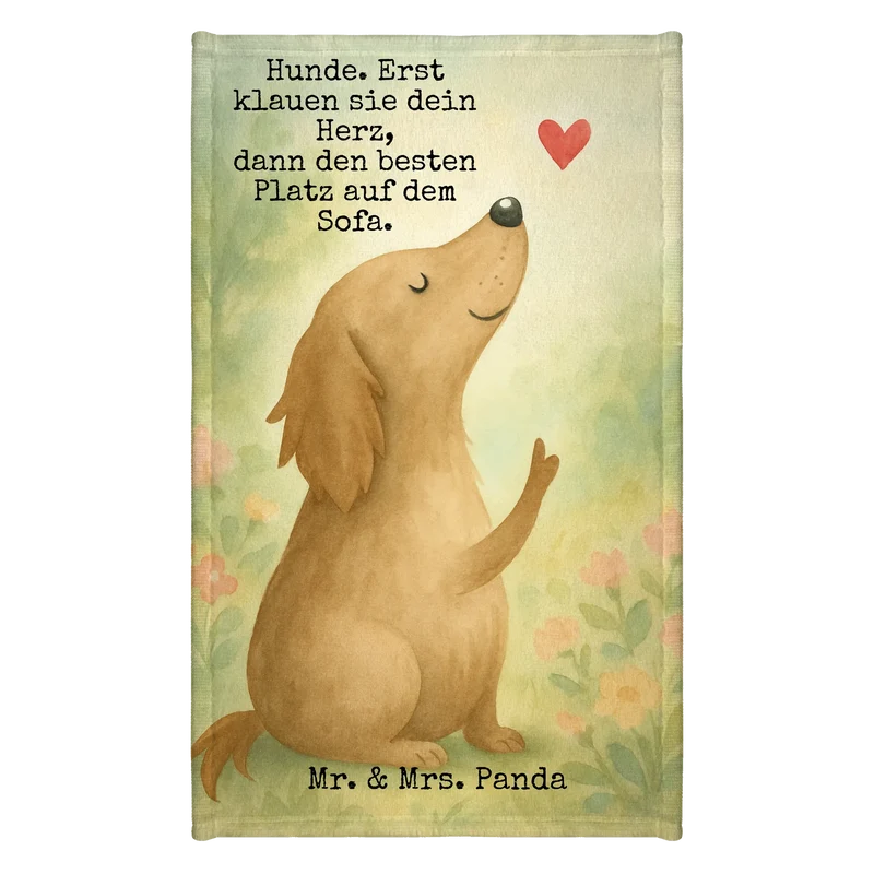 Gästehandtuch Hund Liebe Design