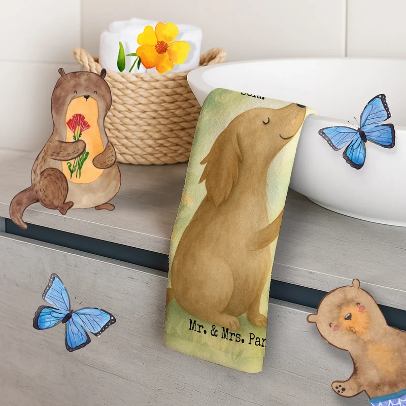 Gästehandtuch Hund Liebe Design
