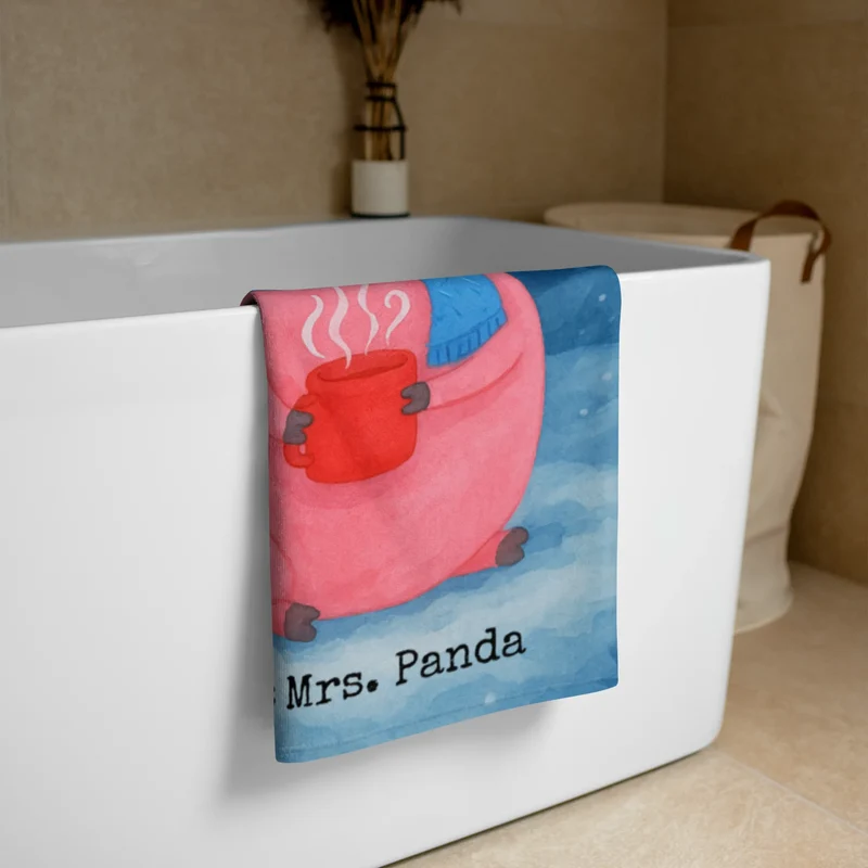 XL Badehandtuch Schweinchen Glühwein Design