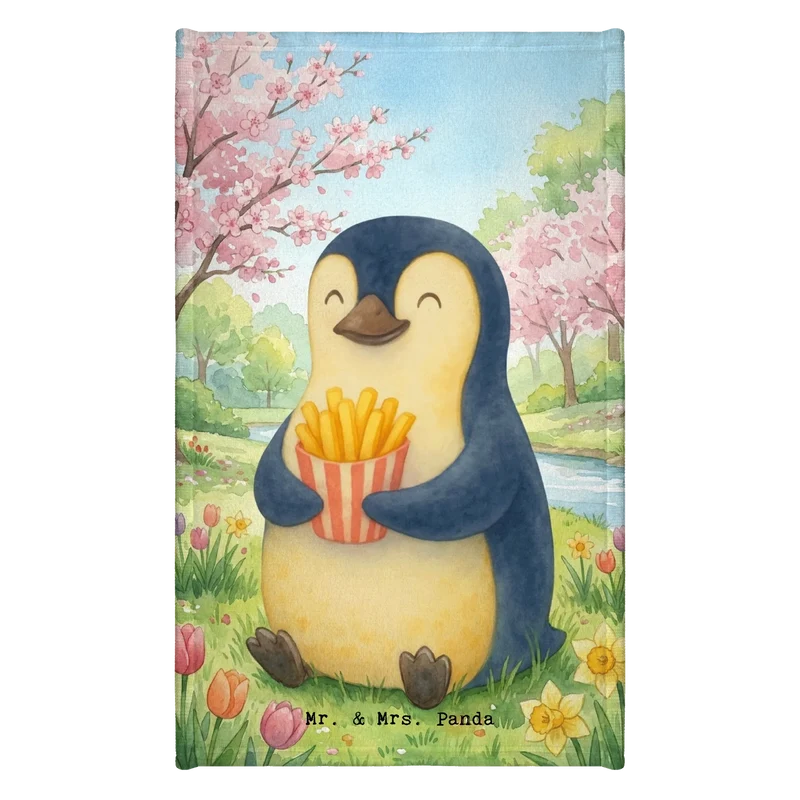 Gästehandtuch Pinguin Frühling Pommes Design
