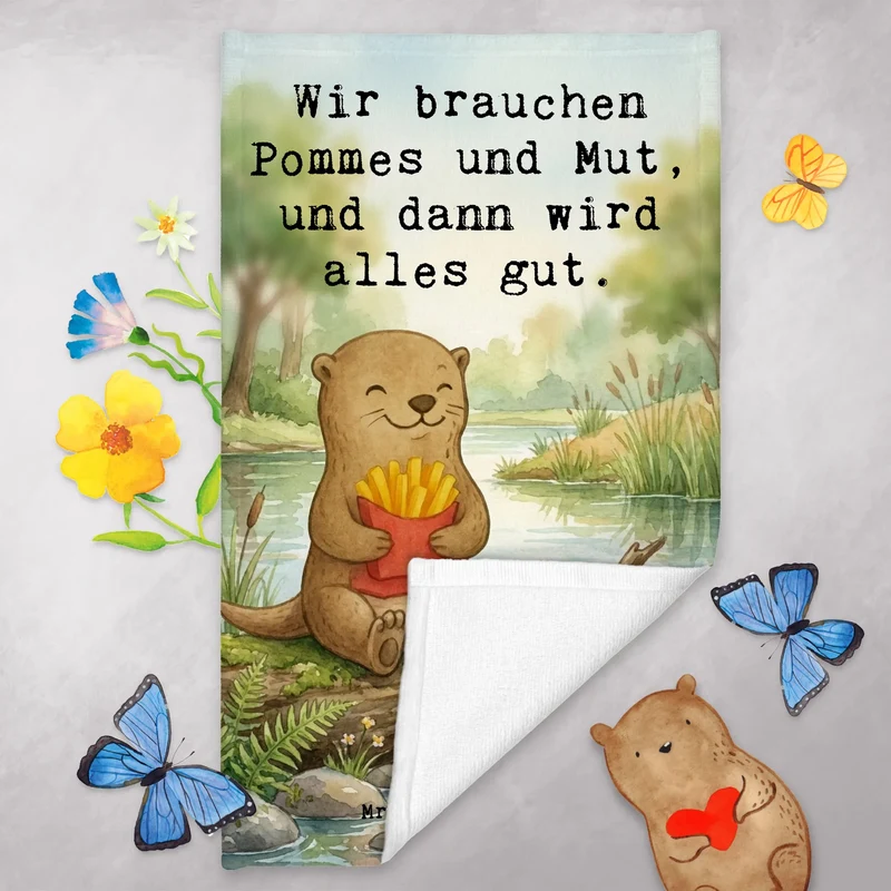 Gästehandtuch Otter Pommes Design