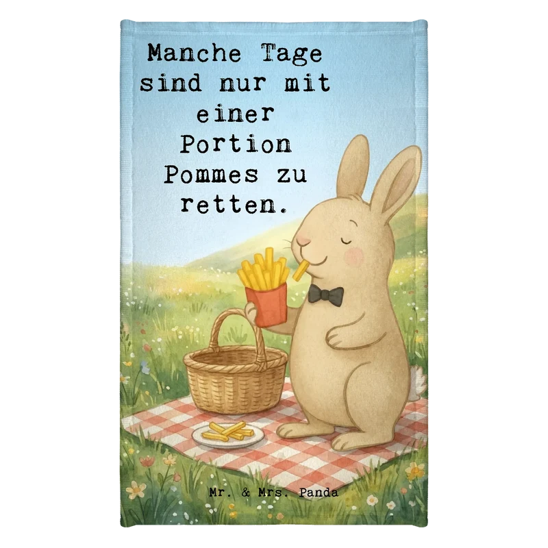 Gästehandtuch Hase Pommes Design