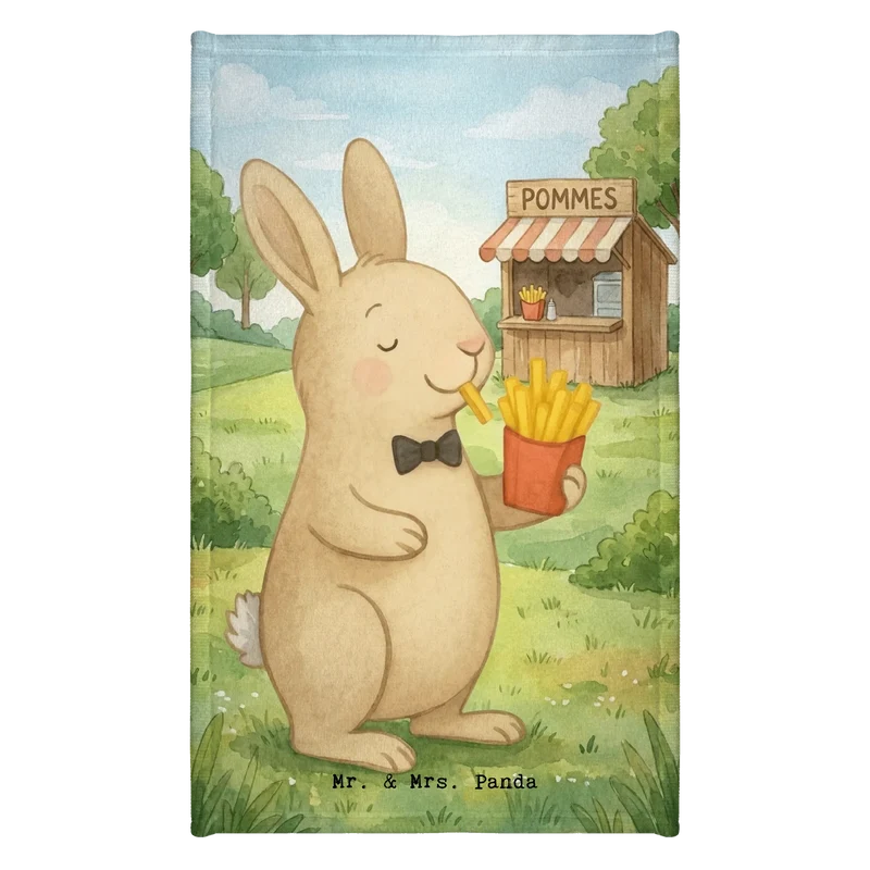 Gästehandtuch Hase Pommes Design