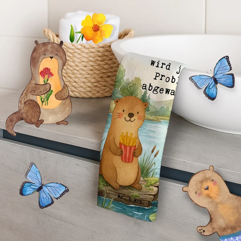Gästehandtuch Otter See Pommes Design