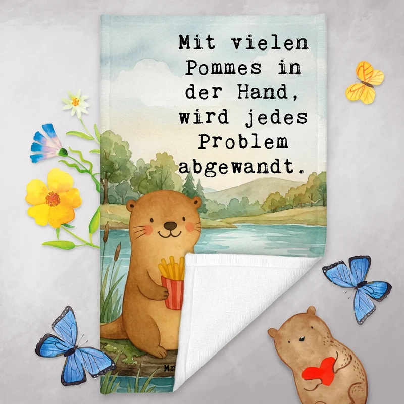 Gästehandtuch Otter See Pommes Design