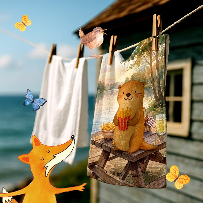 Gästehandtuch Otter See Pommes Design