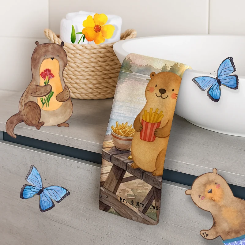 Gästehandtuch Otter See Pommes Design