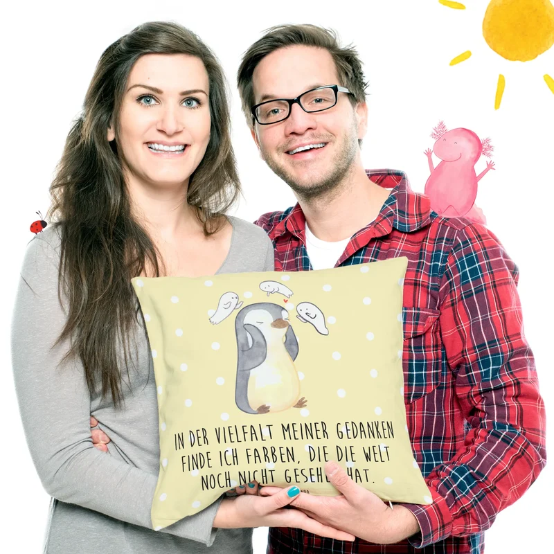 40x40 Kissen Pinguin Schizophrenie