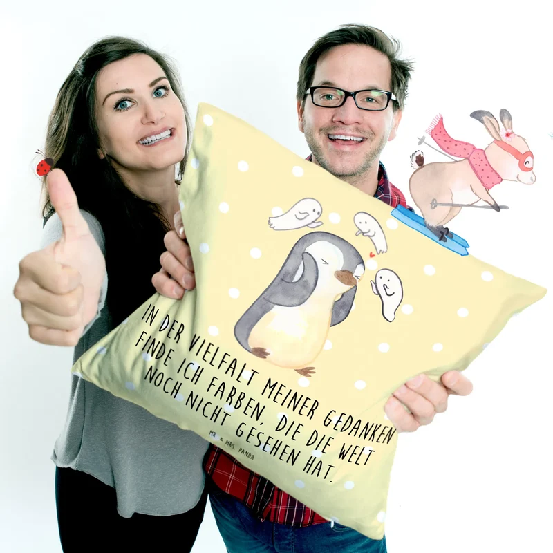 40x40 Kissen Pinguin Schizophrenie