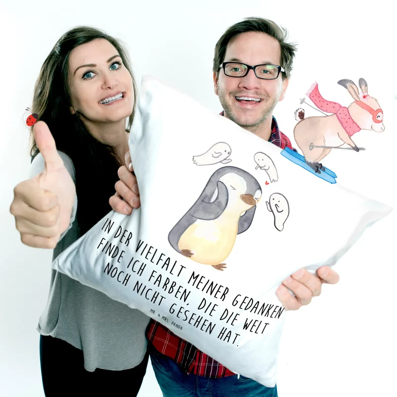 40x40 Kissen Pinguin Schizophrenie