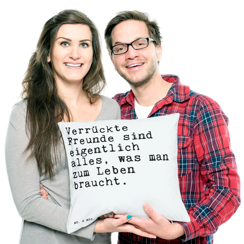 40x40 Kissen Verrückte Freunde sind eigentlich...