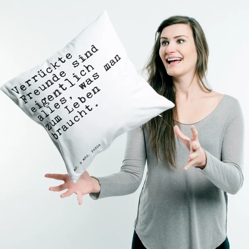 40x40 Kissen Verrückte Freunde sind eigentlich...