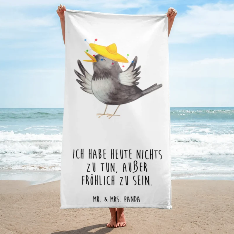XL Badehandtuch Rabe Sombrero
