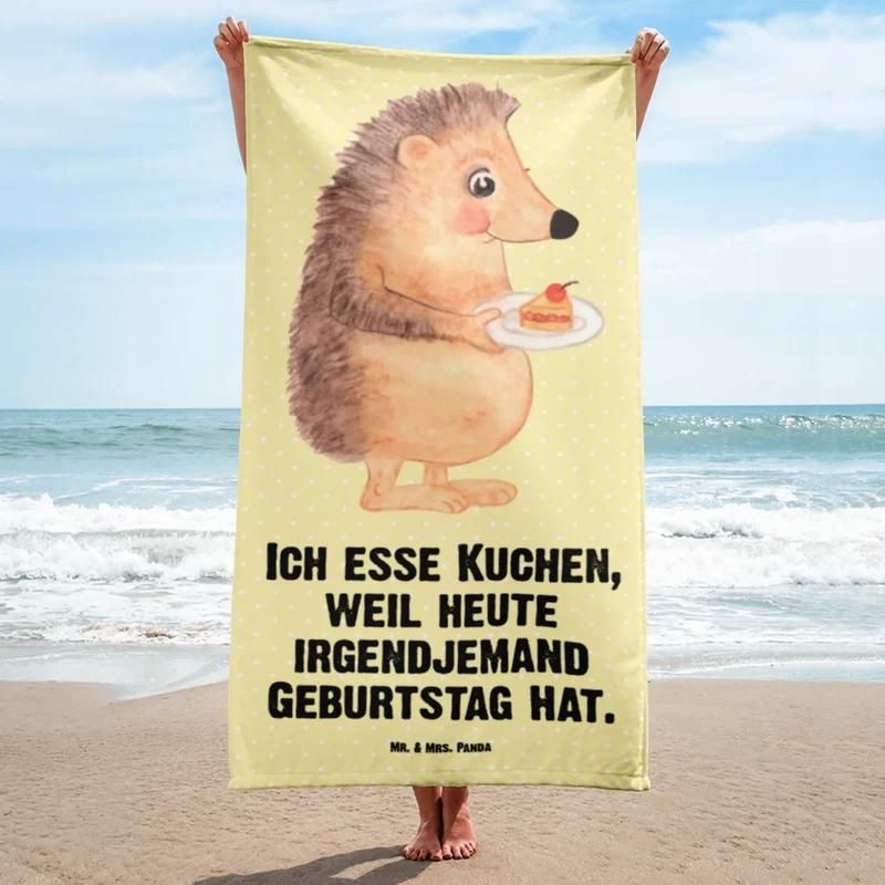 XL Badehandtuch Igel Kuchenstück