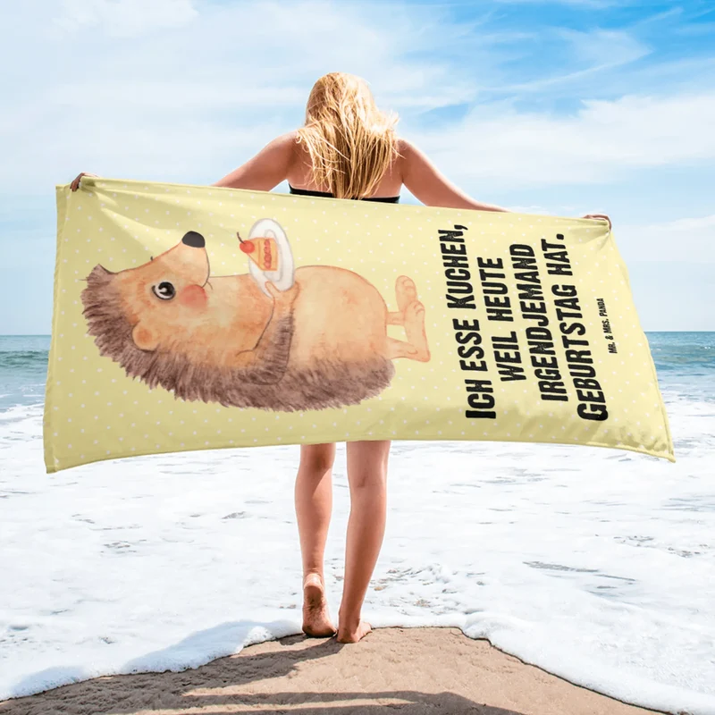 XL Badehandtuch Igel Kuchenstück