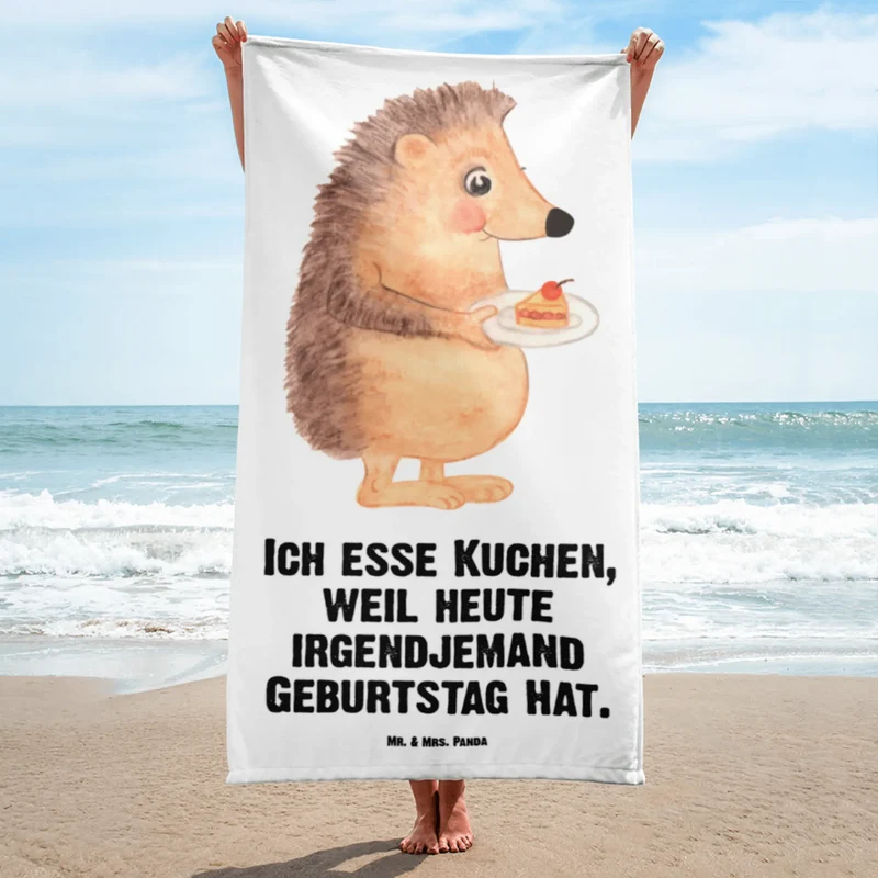 XL Badehandtuch Igel Kuchenstück