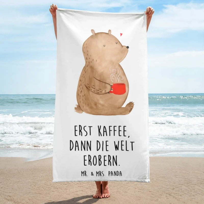 XL Badehandtuch Bär Kaffee