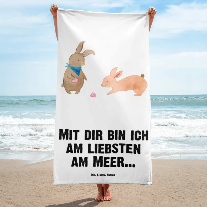 XL Badehandtuch Hasen Muschel