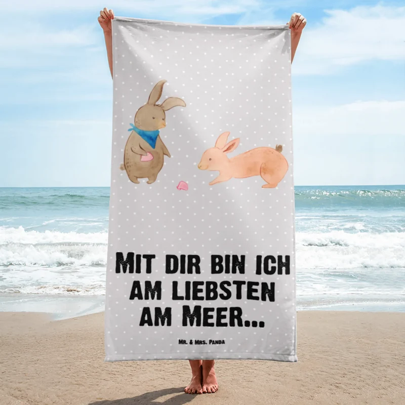 XL Badehandtuch Hasen Muschel