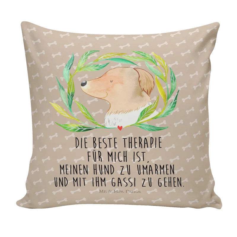 40x40 Kissen Hund Blumen