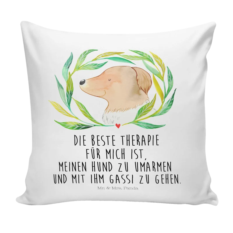 40x40 Kissen Hund Blumen