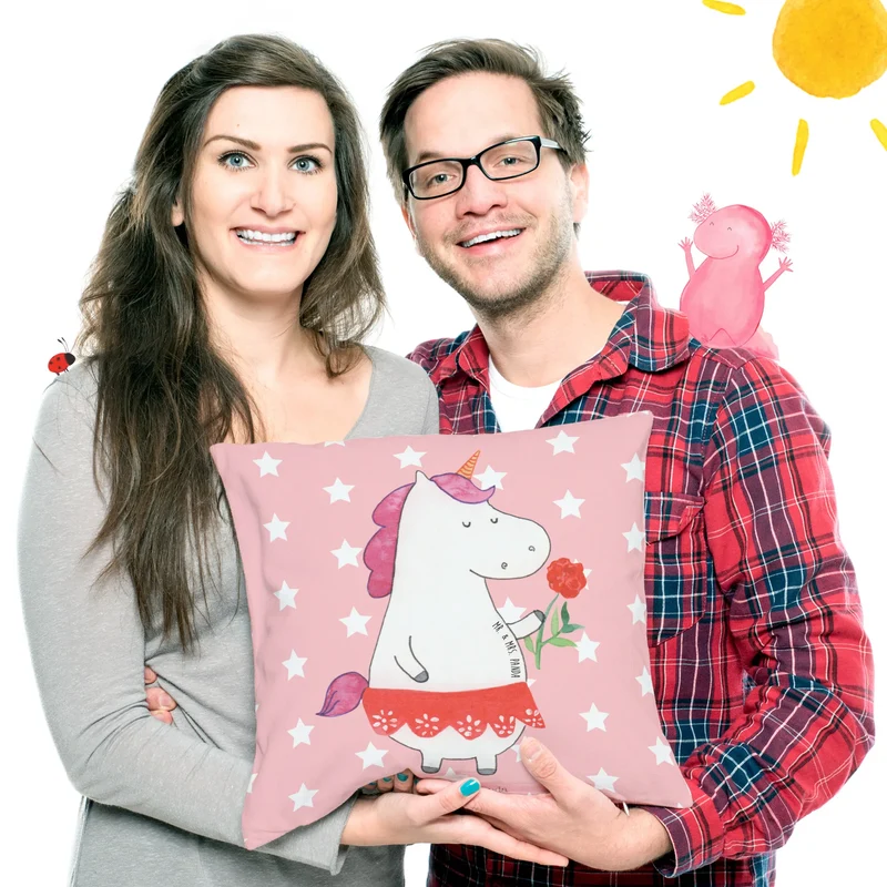 40x40 Kissen Einhorn Dame