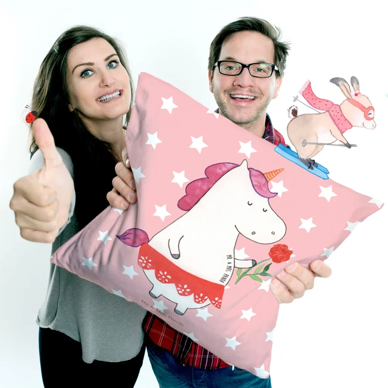 40x40 Kissen Einhorn Dame