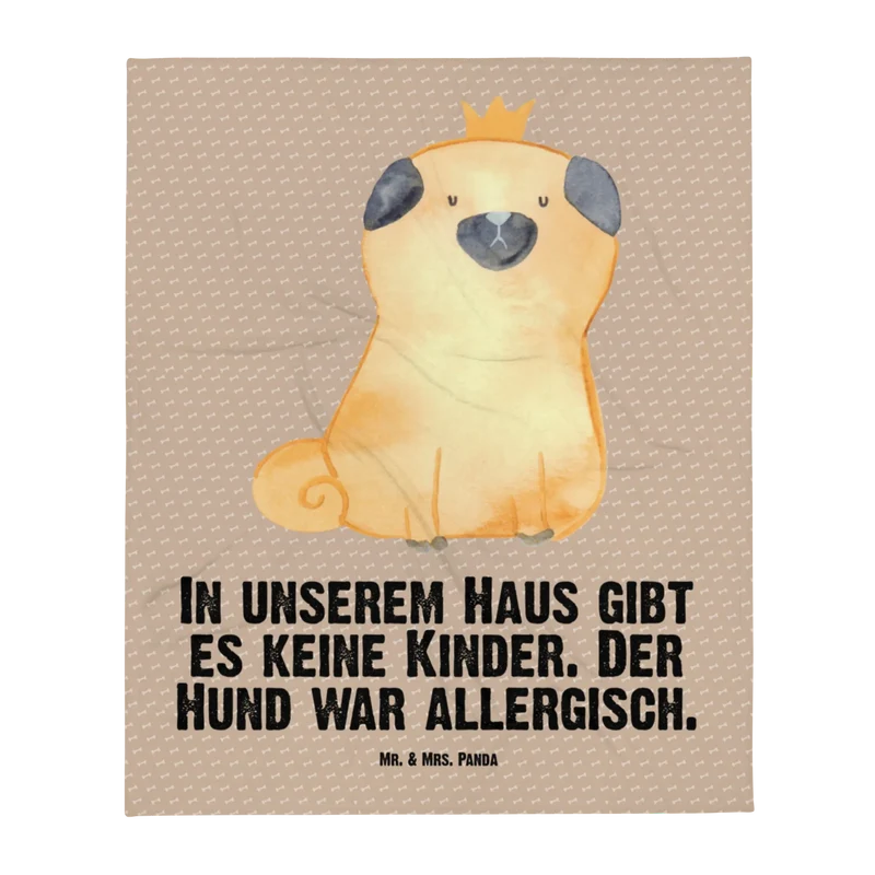 Babydecke Mops Krone