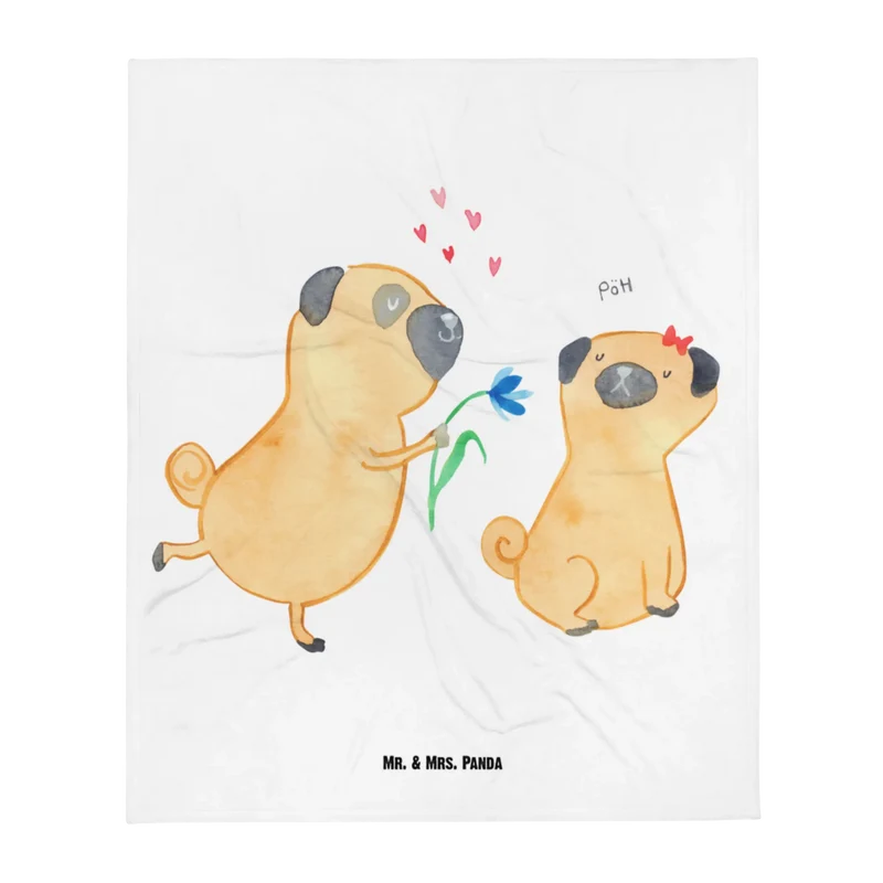 Babydecke Mops Verliebt