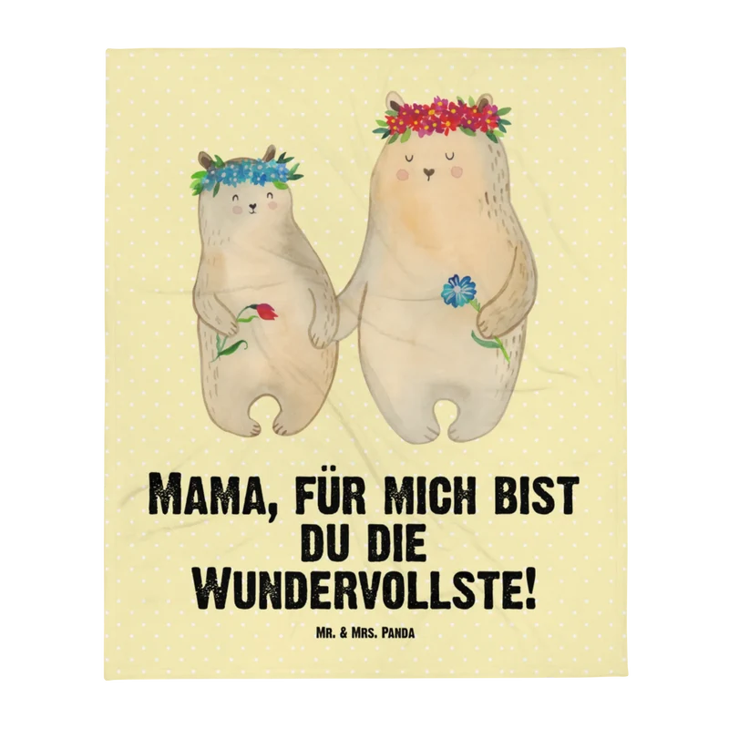 Babydecke Bären mit Blumenkranz