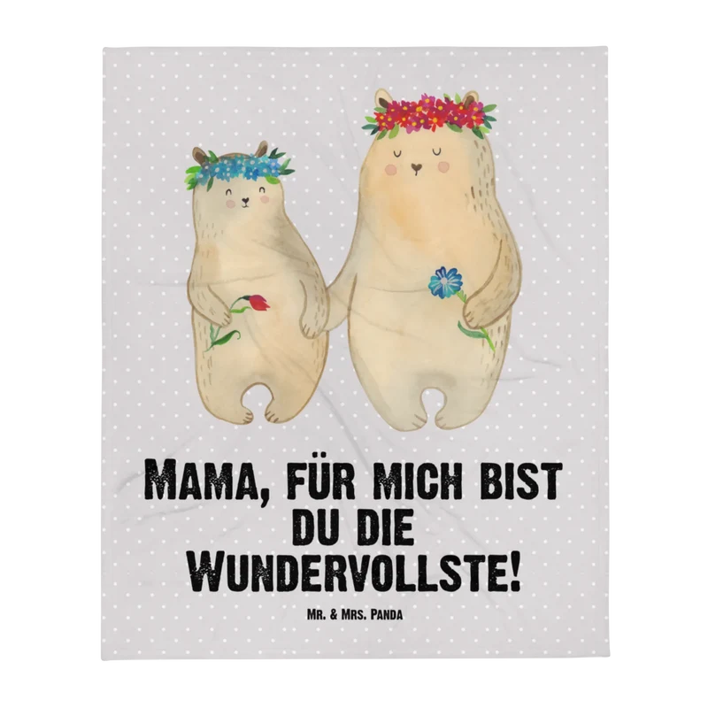 Babydecke Bären mit Blumenkranz