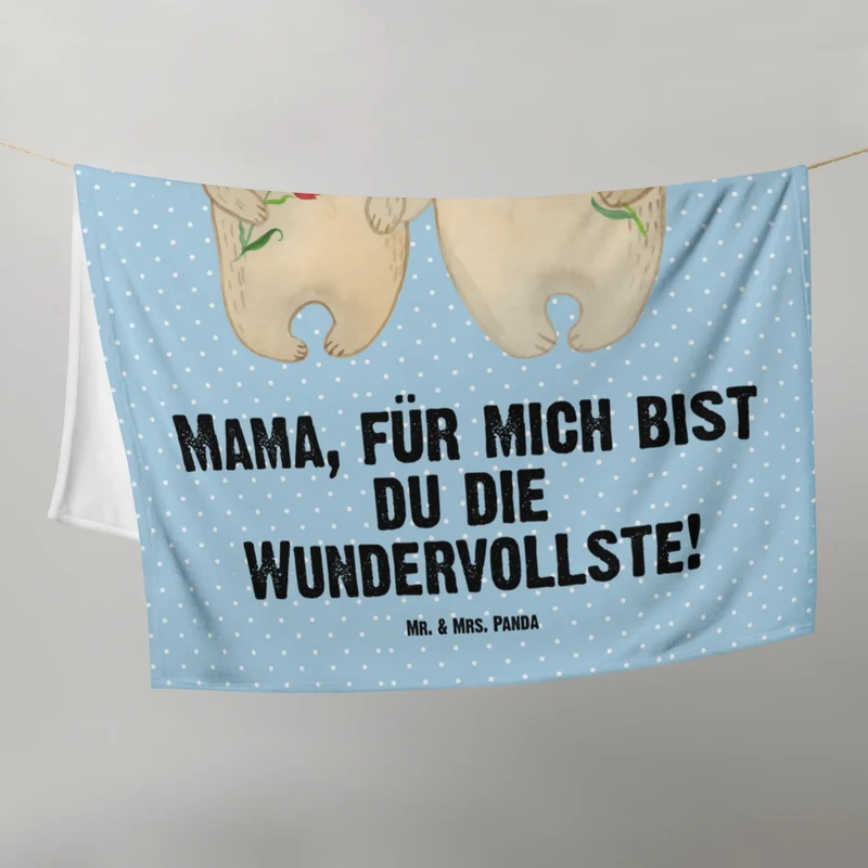Babydecke Bären mit Blumenkranz