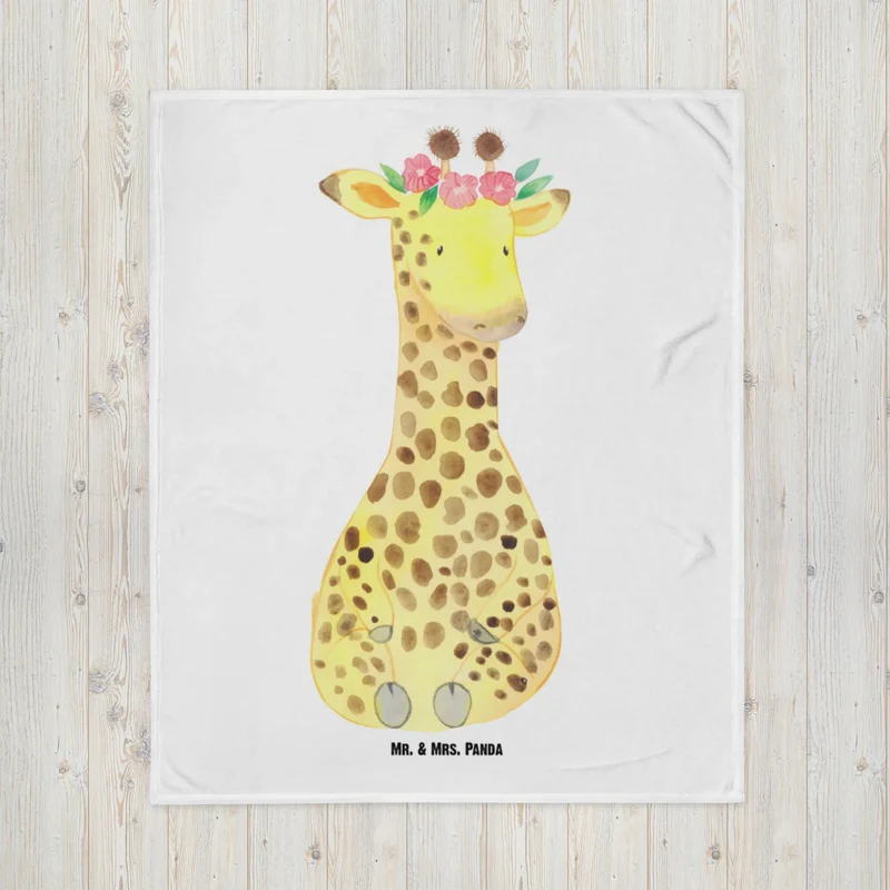 Babydecke Giraffe Blumenkranz