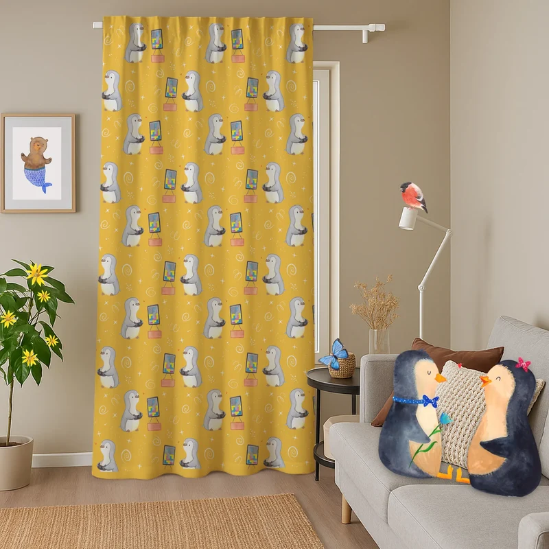 Vorhang Pinguin Zocken Muster